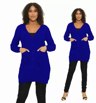 16139 - Button Down Sweater - (6-PCS PRE-PACK) ON SALE!!! ($8.00 Each) — 6-Pcs PRE-PACK / Blue