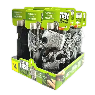 Metal Mystic Lighter Case with Bottle Opener Assortment - 12 Pieces Per Retail Ready Display 40314