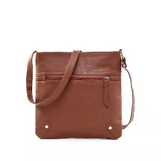 Unisex Cross–Body Messenger Bag — Tan