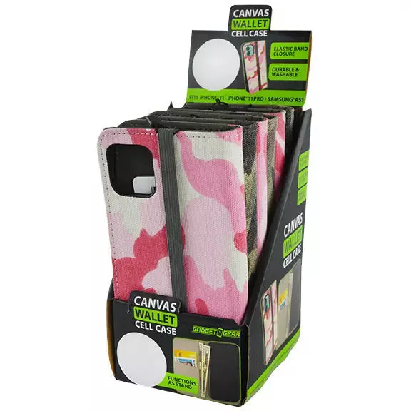 Canvas Cell Phone Wallet Iphone 11 - 6 Pieces Per Retail Ready Display 22122