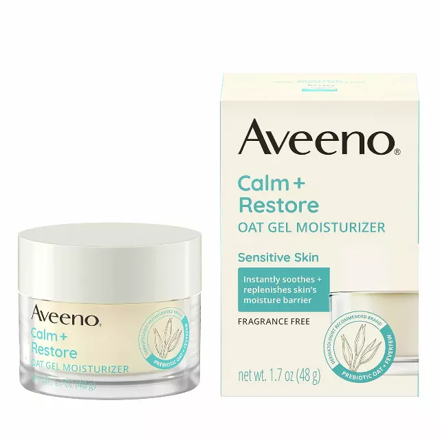 Aveeno Calm + Restore Oat Gel Facial Moisturizer for Sensitive Skin - 1.7 oz