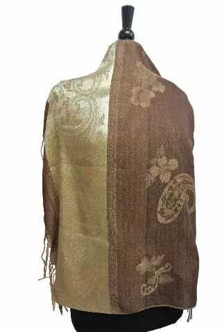 IN101 Pattern Pashmina — Khaki