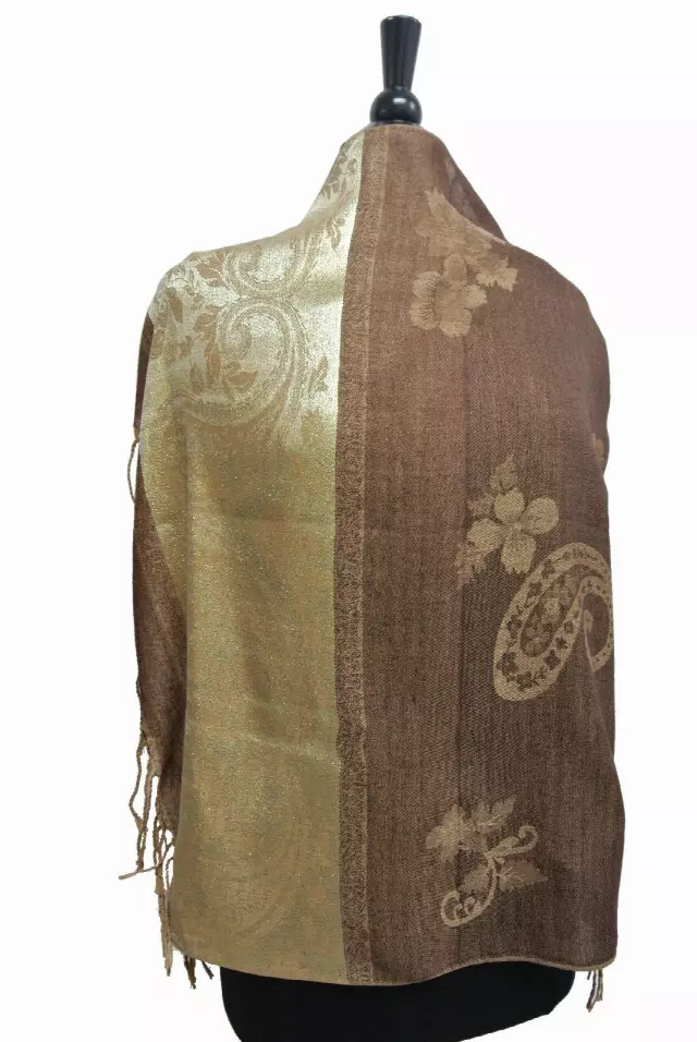 IN101 Pattern Pashmina — Khaki