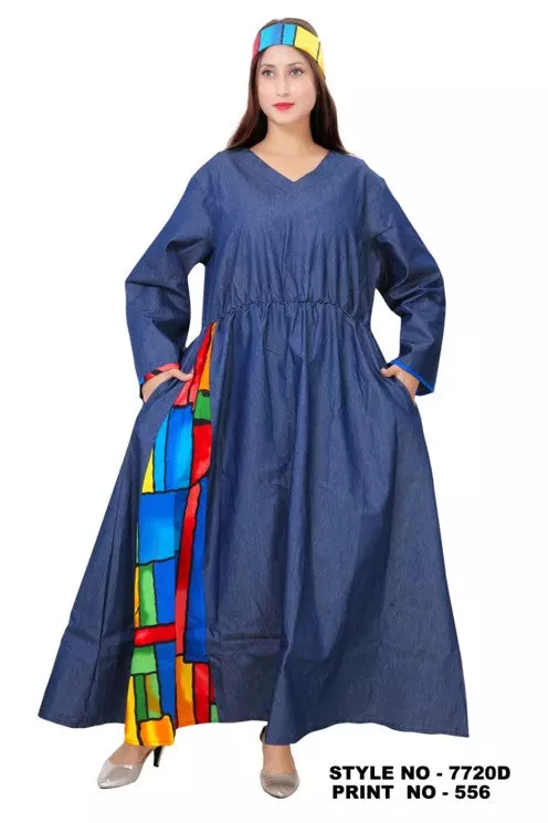 7720D- Wow!!! Denim Dress with this Great Print - $25.00 Each