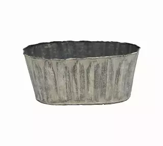 XMT3004-10 – 9.5”oval ribbed WW tin (fits 2-4” pots)-“each” – W/L-Min 12 pcs-Case Pk 48