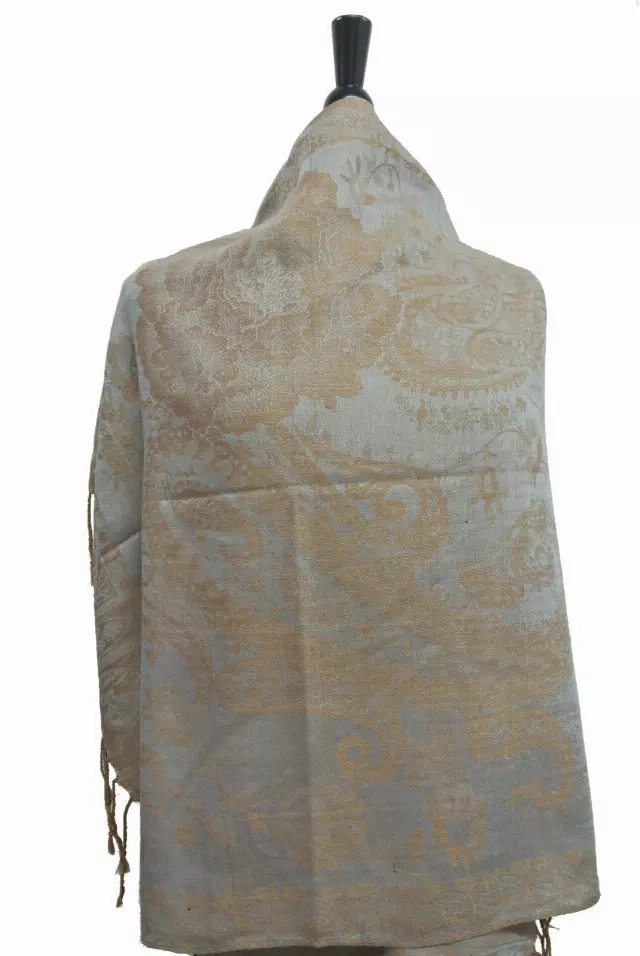 IN107 Pattern Pashmina — Grey