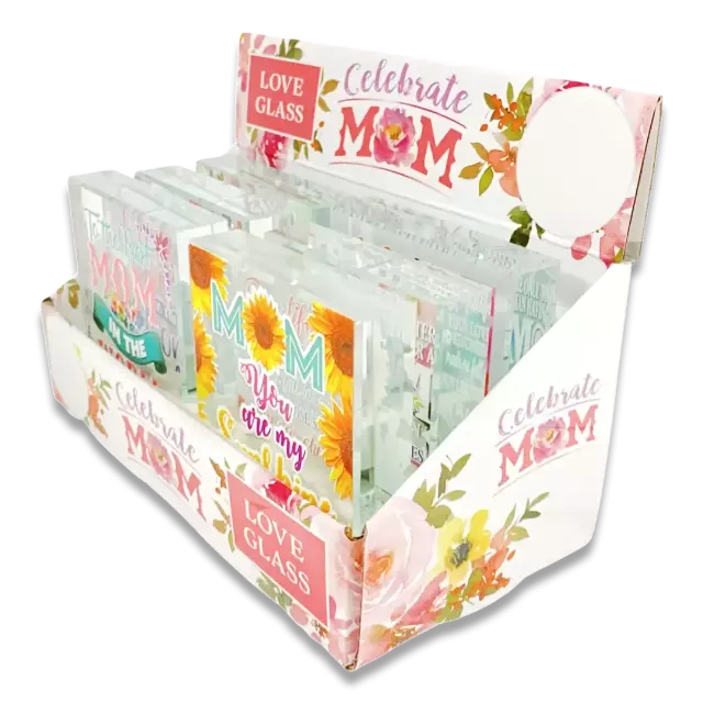 Mothers Day Glass Keepsake - 6 Pieces Per Retail Ready Display 23573
