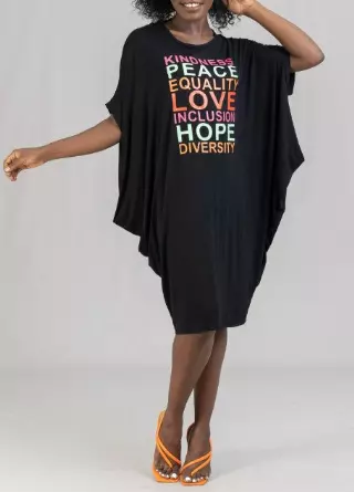 22071 Verbiage Tunic Dress - One Size (3-PCS PRE-PACK) ($18.00 Each)