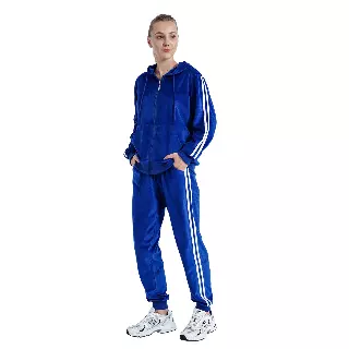 Women's Velvet Hooded Sweatshirt and Sweatpants Set- Style #LJS201- $15.00/ Unit - PLEASE SEE DESCRIPTION — Royal Blue