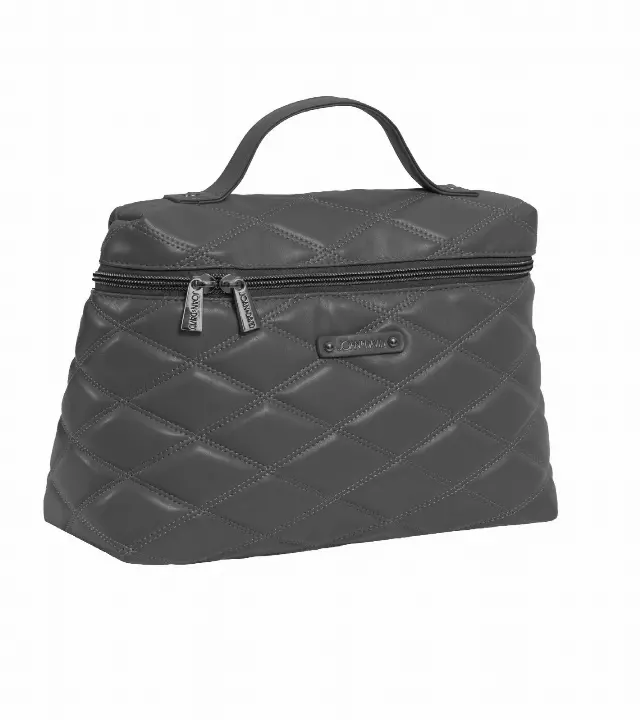 Joan & David The Horizontal Diamond Quilted Top Handle Cosmetic Case