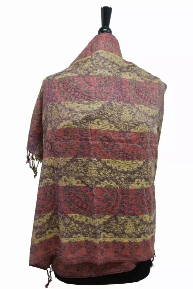 SJ115 Paisley Pattern Pashmina — Pink