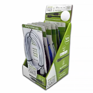 Charging Cable USB to Lightning 10FT 2.4 Amp - 6 Pieces Per Retail Ready Display 23827
