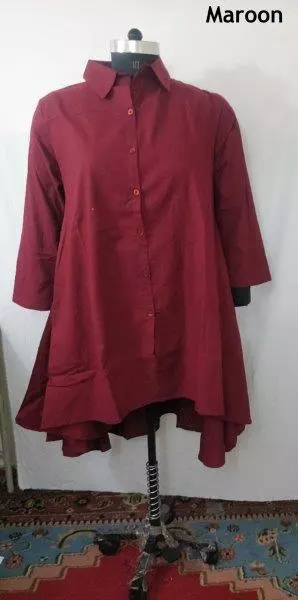 7042S - Solid Color Button Down Shirt (3/pk) - $25.00 Each — One Size / Maroon