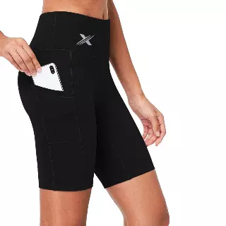 Women's High Waist Performance Yoga Shorts — Black / 3XL