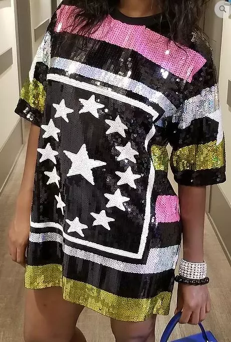 19018...1904- Sequin Jerseys (3 PCS PRE-PACK) - $25.00 Each — One Size (4 - 22) / Pink White stars
