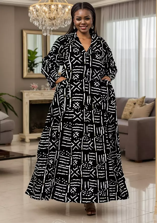 7906 P (Skirt Set) - Authentic African Print 2pc Top + Skirt Set - $30.00 Each (3 pcs per pack) — Free Size / Print-569