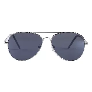 Classic Metal Aviator Sunglasses with Slim Double Bridge and Comfort Grip Temples J0791