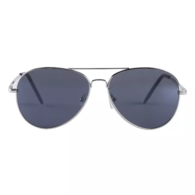 Classic Metal Aviator Sunglasses with Slim Double Bridge and Comfort Grip Temples J0791