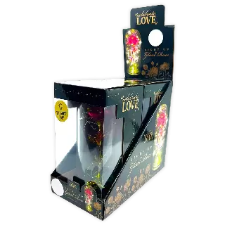 Jumbo Rose Glass Keepsake - 2 Pieces Per Retail Ready Display 24546