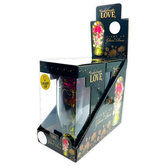 Jumbo Rose Glass Keepsake - 2 Pieces Per Retail Ready Display 24546