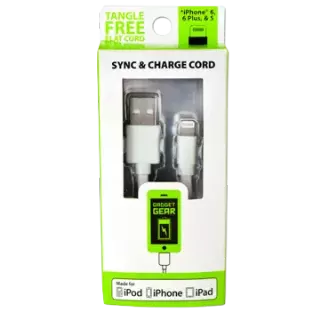Charging Cable Flat USB to Lightning 10FT - 4 Pieces Per Pack 20688
