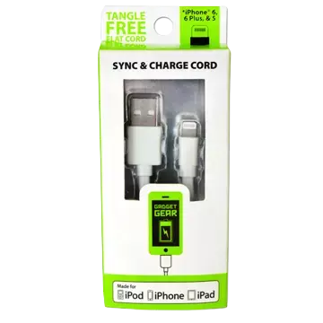 Charging Cable Flat USB to Lightning 10FT - 4 Pieces Per Pack 20688