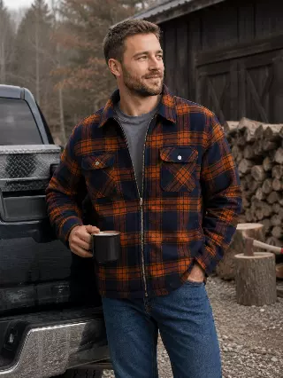 Thermal Lined Zip Close Flannel Jacket