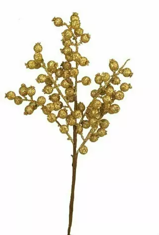 SSX2011Gold – 14” Berry Spray w/ Glitter- Min 12 pcs – Case pk 288