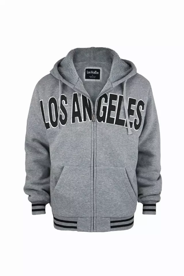 Men's LOS ANGELES Hoodie- Style #MFJ120- $12.90/ Unit — S-2XL (WHOLESALE) / Light Grey