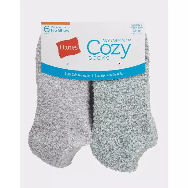 #6-H-4161 Women’s ‘Hanes’ Cozy Socks – $1.20 Per 6 Pair Pack (18 Packs)