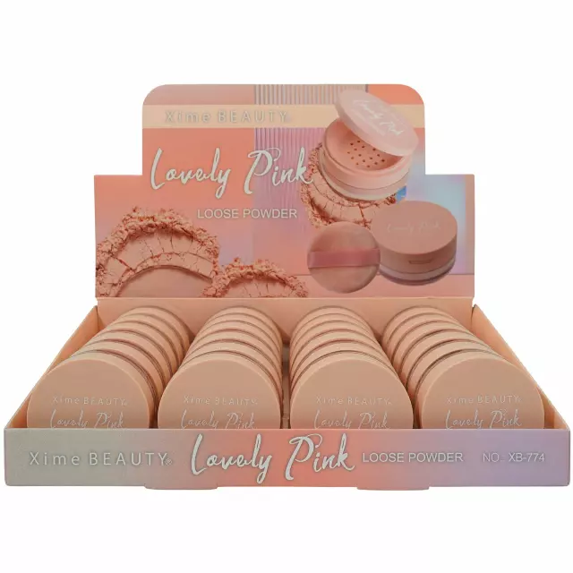 Xime Beauty Lovely Pink Loose Powder - Wholesale Display 24 Units (XB-774)