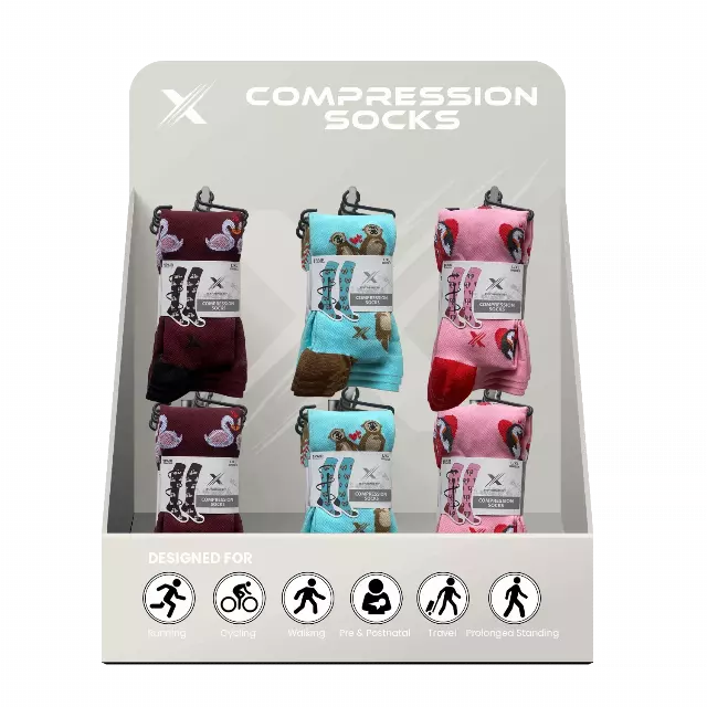24-PAIRS COMPRESSION SOCKS WITH FREE DISPLAY · SKU XX-DISPLAY-CRO