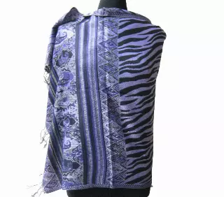 1908 Zebra Pattern Pashmina — Purple