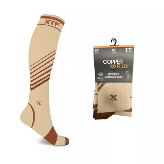Copper Compression Striped Knee High Socks — Small/Medium · SKU EF-STECS-M-CRE