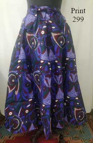 6777A - Six Panel African Print Maxi Skirt (3/pk) - Free Size - $20.00 Each — Free Size / Print-299