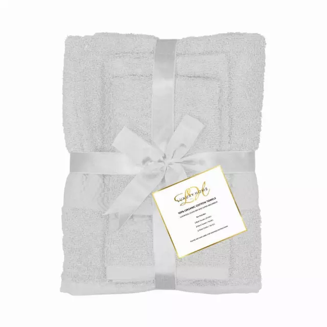 8-Piece: 100% Cotton Bath Towel Set — White