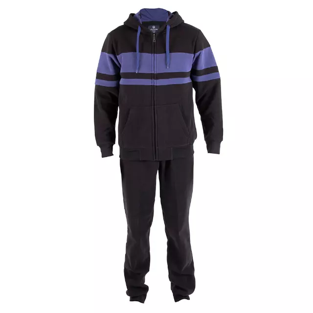 Men’s 2pc Color-Block Soft Fleece Lined Set - Style #MFJ603 - $12.50/ Unit MINIMUM 12 PCS — S-2XL (WHOLESALE) / Navy Cardinal Red