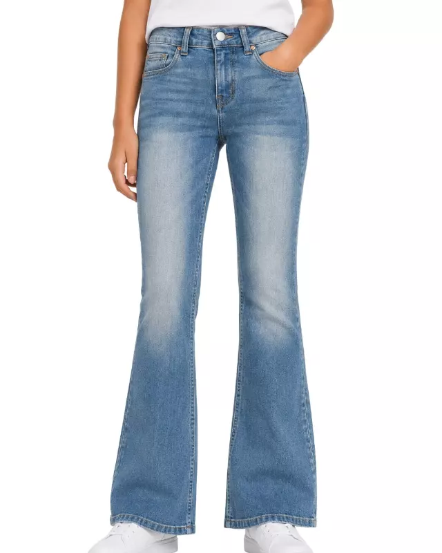 Girls' Faded Skinny Jeans #03 — Light Stone / 4-6-8-10-12-14