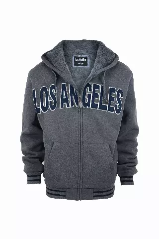 Men's LOS ANGELES Hoodie- Style #MFJ120- $12.90/ Unit — S-2XL (WHOLESALE) / Dark Grey