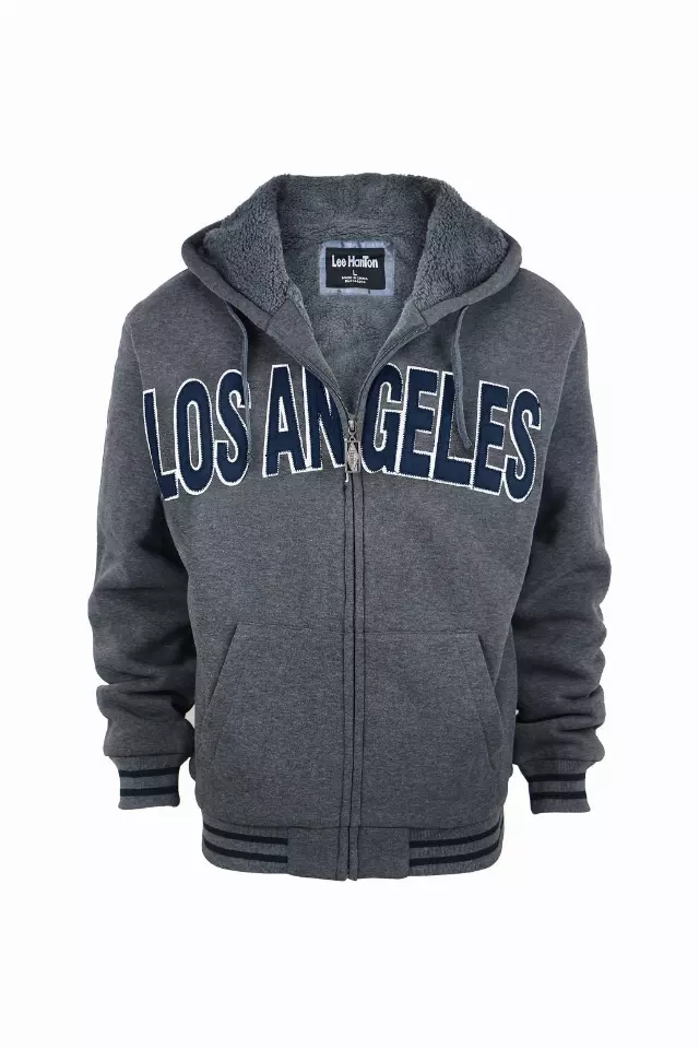 Men's LOS ANGELES Hoodie- Style #MFJ120- $12.90/ Unit — S-2XL (WHOLESALE) / Dark Grey