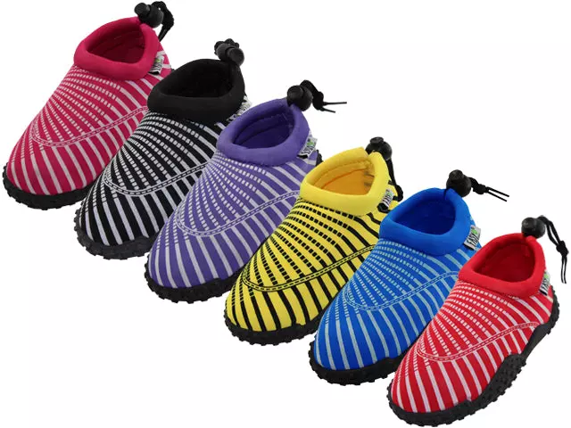 G1177-I-A - Wholesale Toddlers "Wave" Nylon Upper With TPR. Outsole Sea Shell Print Comfortable Water Shoes