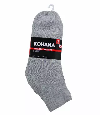 Socks - 9-11 Grey Ankle Sport Socks - 911G-3