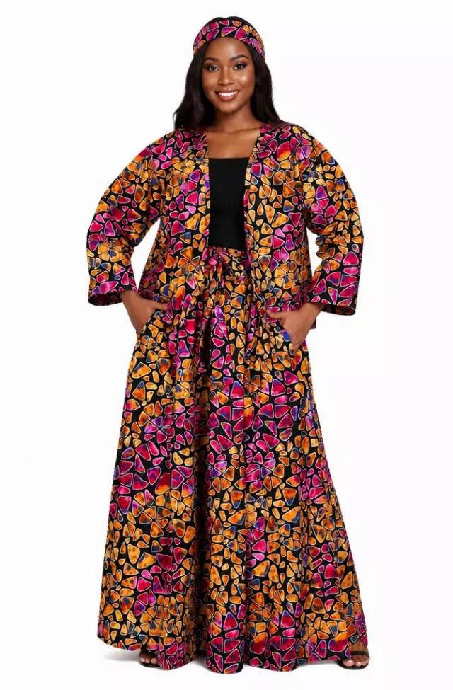 7744 - Stunning Afrocentric 2 Pc Skirt Set — One Size (4-24) / PRINT 586