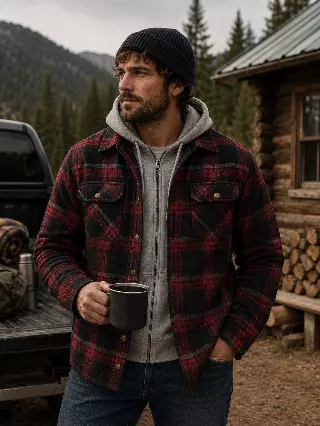 Hoodie Flannel Jacket Combo