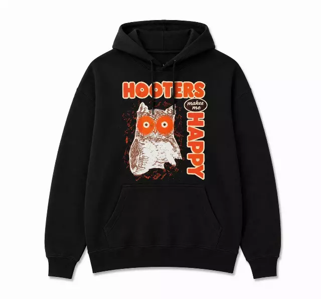 HOOTERS MAKES YOU HAPPY HOODIE BLACK