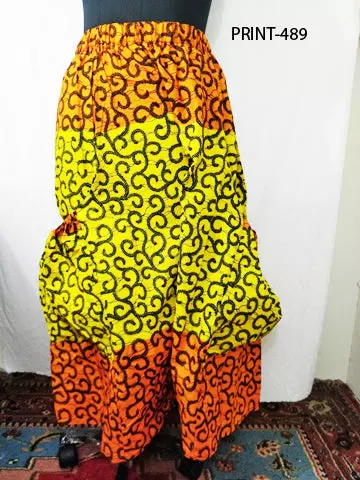 240 - Ankara Palazzo Pants With Big Side Pockets (3 PCS PRE-PACK) - $20.00 Each — One Size (4 - 24) / Print-489