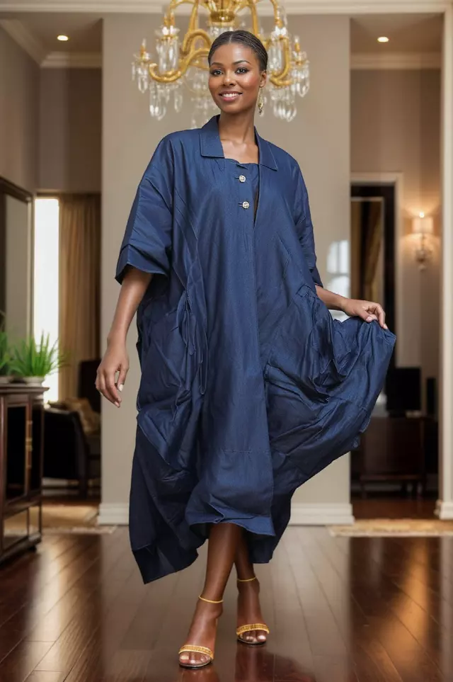 7905D- Women's Ankle Length Collared Denim Dress - $30.00 Each (3 pcs Pre Pack)