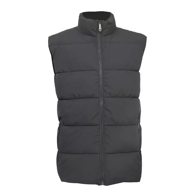 Men’s Solid Full Zip Puffer Vest - Style #MV808 - $12.00/Unit MINIMUM 12 PCS - PLEASE SEE DESCRIPTION - S-2XL — Dark Grey