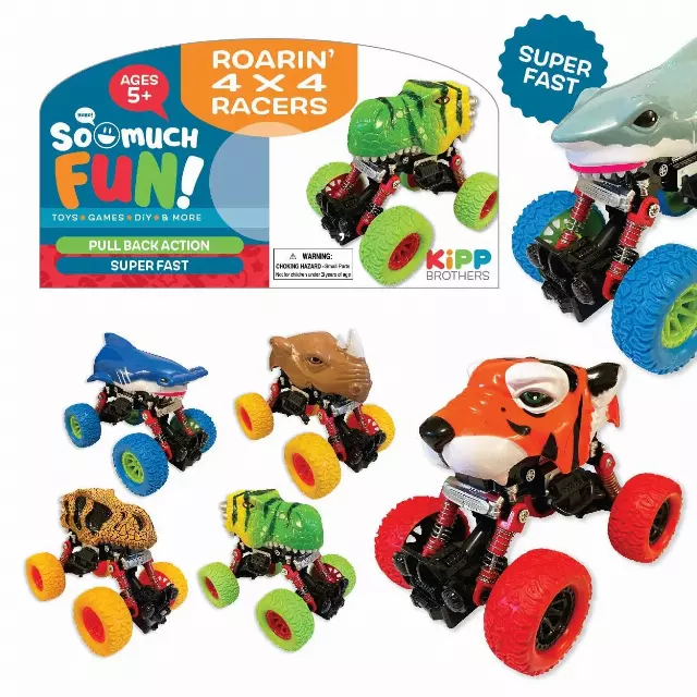 Pull Back Toy Car Roarin 4 X 4 - 6 Pieces Per Pack 23217