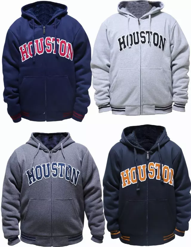 Men's Sherpa Lined Zip-up Hoodie HOUSTON- Style #MFJ133-$12.90/ Unit — S-2XL (WHOLESALE) / Dark Grey